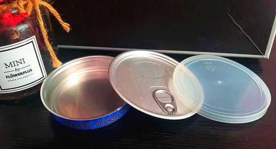 Caviar Ring tira lata de caviar fácil de abrir lata de caviar en aluminio con tapa de plástico 3.5oz y 7oz