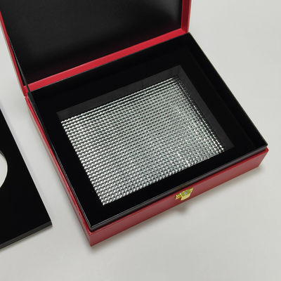 Caja de regalo de caviar de alta calidad en cuero de PU con logotipo de lámina dorada para latas de 30 g y 125 g a prueba de agua