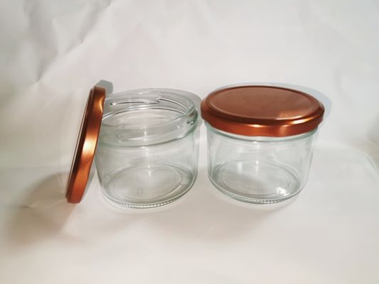 Estándar de tarro de cristal de caviar de alta calidad alimentaria transparente 8OZ 240ml con tapa de metal