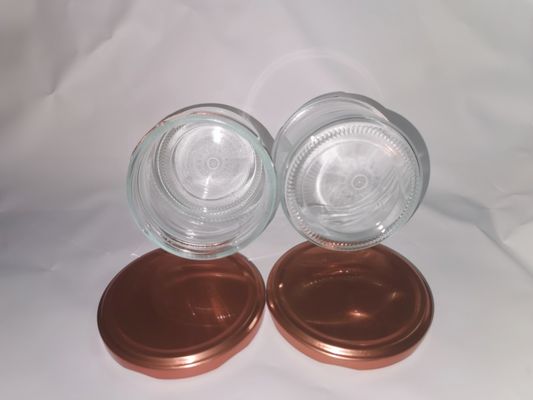 Estándar de tarro de cristal de caviar de alta calidad alimentaria transparente 8OZ 240ml con tapa de metal