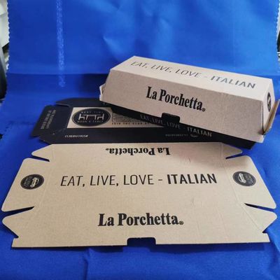 Embalaje de pizza Caja de embalaje de papel con manipulación de la superficie de impresión en gravura hecha de papel adecuado para el embalaje de la industria alimentaria