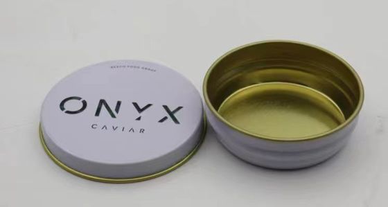 0.28 mm de calidad alimentaria de cartón de estaño de caviar embalaje de vacío 30g y 50g de lata vacía con tapa plana