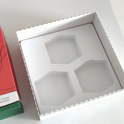 2024 nuevo diseño de queso helado de embalaje caja de regalo con bandeja interior blanca con tacto suave en la caja