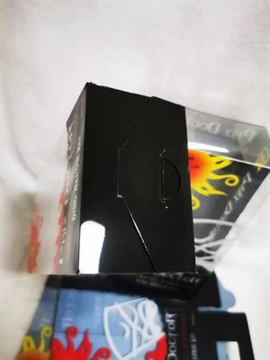 Bonito diseño de impresión caja de embalaje de plástico con buen diseño de fondo y colgante