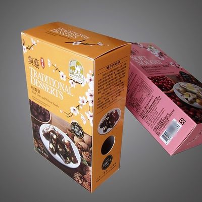 Caja de embalaje de papel recubierto de colores Plegable y envuelta Estilo de construcción