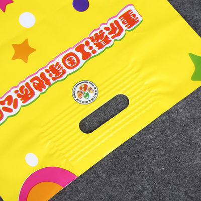 Material LDPE Bolsas de plástico impresas a medida, bolsas de mango perforadas reforzadas