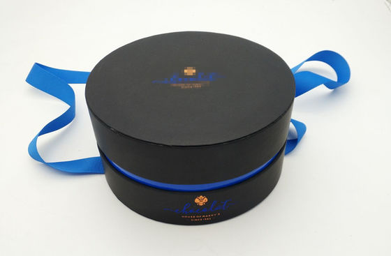 Caja de regalo de papel rígido de grado alimenticio, cajas redondas de cartón con tapa con logotipo personalizado