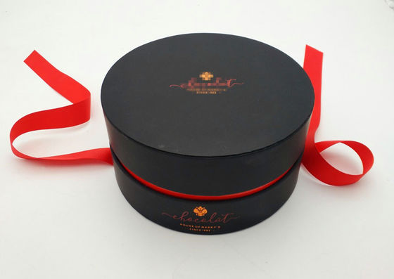 Caja de regalo de papel rígido de grado alimenticio, cajas redondas de cartón con tapa con logotipo personalizado