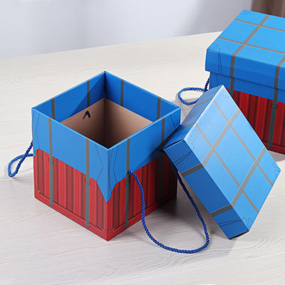 Cajas de embalaje de cartón decorativo con mango de cuerda de algodón / correa de PP