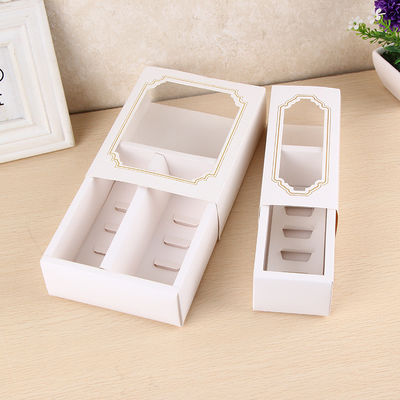 Caja de embalaje de macarrones personalizados con ventana transparente 15.7x12.8x5.8cm