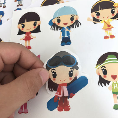 Etiqueta de pegatinas de dibujos animados para niños cortada a presión con estampado de plata láser