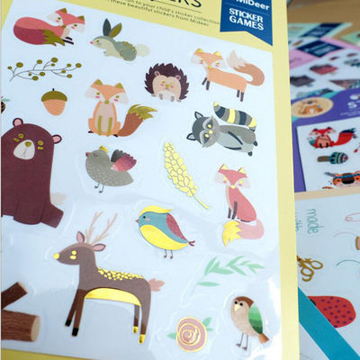 Etiqueta de pegatinas de dibujos animados para niños cortada a presión con estampado de plata láser