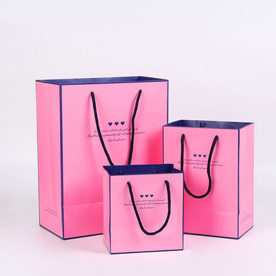 Bolsas de papel personalizadas, bolsas personalizadas con mango de cinta.