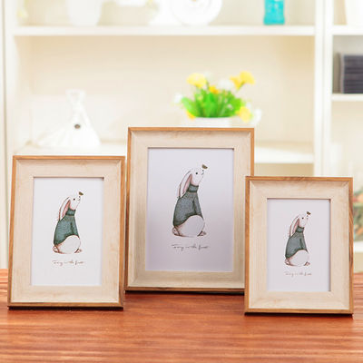 Marco de fotos personalizado de estilo americano, marcos de fotos de bodas de madera de 7 colores