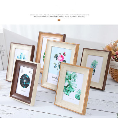Marco de fotos personalizado de estilo americano, marcos de fotos de bodas de madera de 7 colores