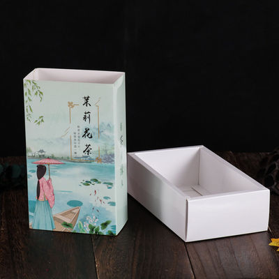 Caja de embalaje de alimentos impresa a medida, Caja de cajón de papel ligero para té