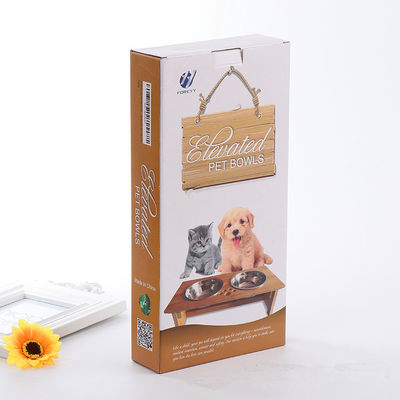 Caja de embalaje de papel rectangular personalizada, Cajas plegables de cartón para el cuenco de mascotas