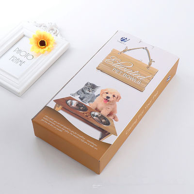 Caja de embalaje de papel rectangular personalizada, Cajas plegables de cartón para el cuenco de mascotas