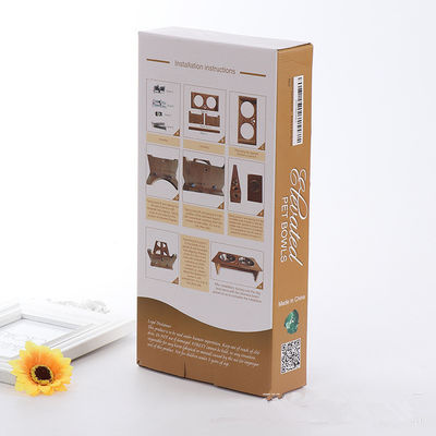 Caja de embalaje de papel rectangular personalizada, Cajas plegables de cartón para el cuenco de mascotas