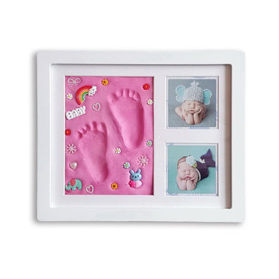 Cuadro de recuerdos de adornos 28X23CM Kit de cuadro de huellas y huellas