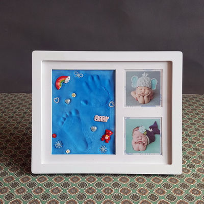 Cuadro de recuerdos de adornos 28X23CM Kit de cuadro de huellas y huellas