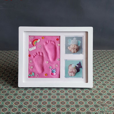 Cuadro de recuerdos de adornos 28X23CM Kit de cuadro de huellas y huellas