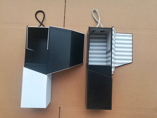 Caja de cartón plegable de lujo con cerradura magnética embalaje botella de vino hecha a mano