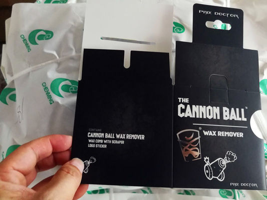 Impresión de bolas de cañón negras y planas Envasado de caja de papel personalizada para bolas infantiles