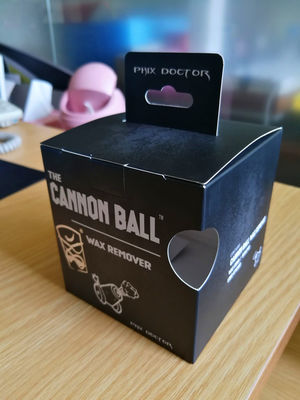 Impresión de bolas de cañón negras y planas Envasado de caja de papel personalizada para bolas infantiles
