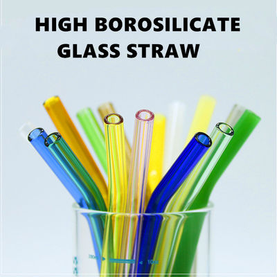 Resistente al calor Bebida Borosilicato de vidrio paja ecológica