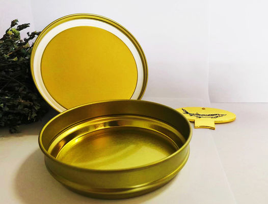 125 g de caja de estaño de caviar vacío y redonda con material de hojalata de 0,28 mm