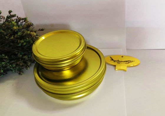 125 g de caja de estaño de caviar vacío y redonda con material de hojalata de 0,28 mm